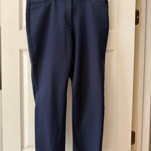 White House Black Market Navy Pull-On Slim Trousers
